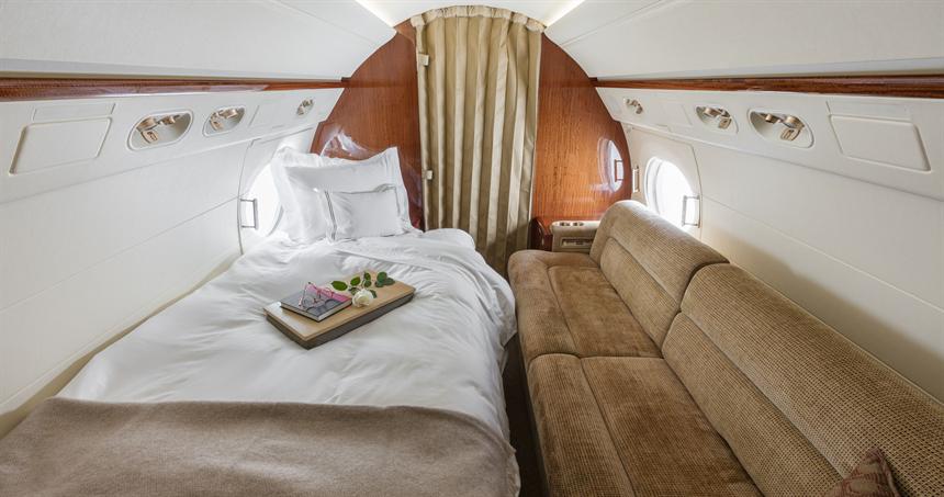 Interior of Avjet's charter Gulfstream G550 Based at TEB Teterboro, NJ