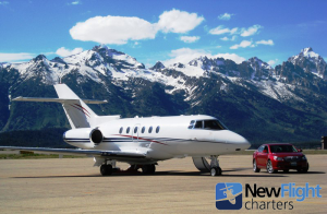 Hawker 800XP jet charter with New Flight Charters at Jackson Hole, WY airport.