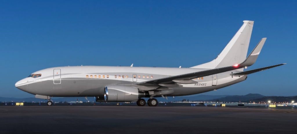 Boeing Business Jet for charter with unrestricted availability, operated by Silver Air.